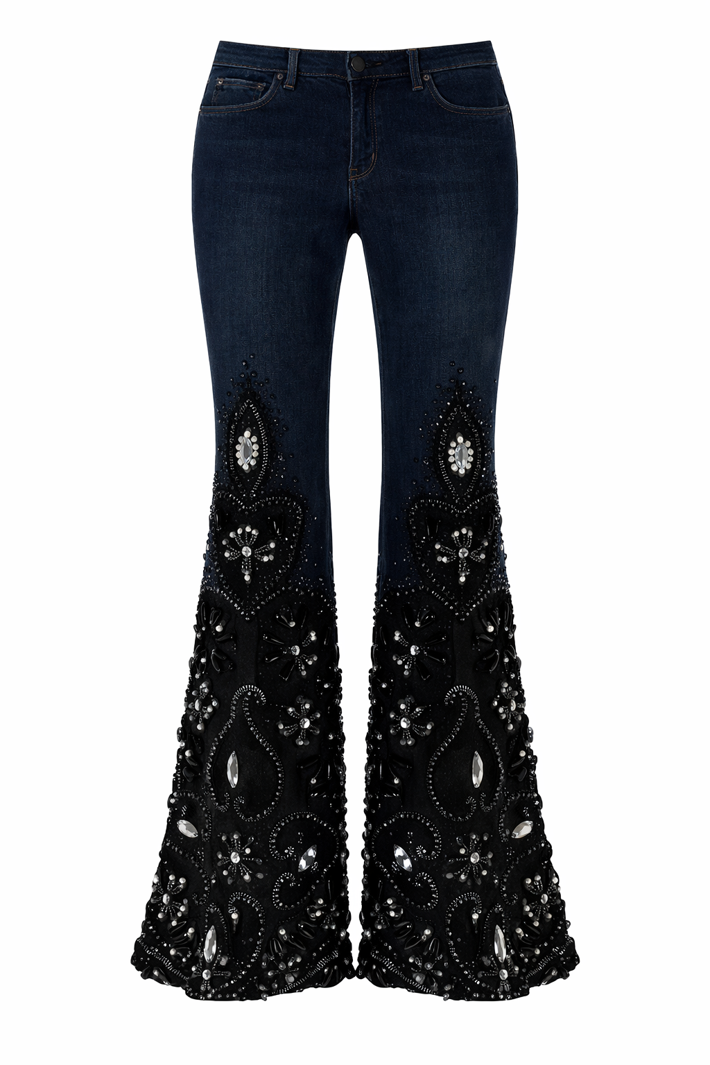 Embroidered Flared Jeans