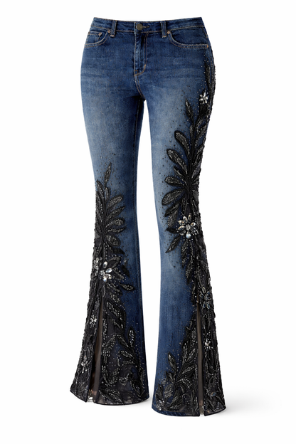 Embroidered Flared Jeans
