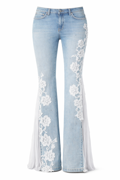 Embroidered Flared Jeans